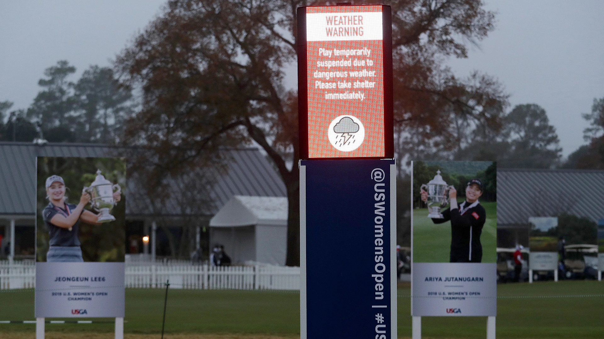 Play suspended for inclement weather Sunday morning at U.S. Women’s Open