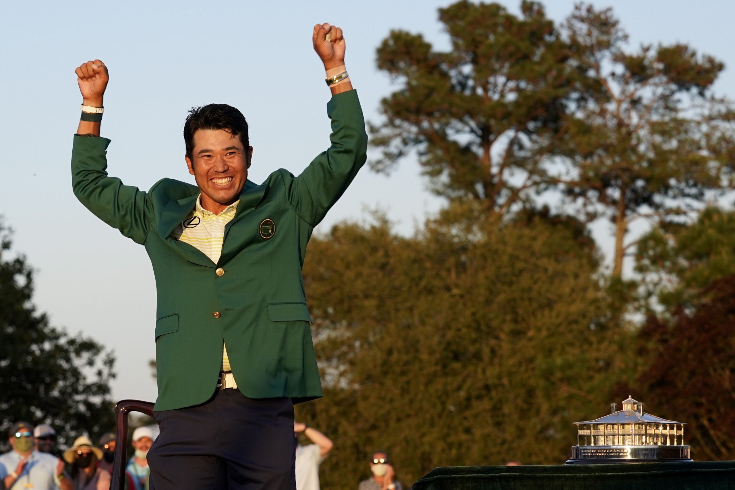 Hideki Matsuyama Photographed in Airport with Green Jacket After Masters Win