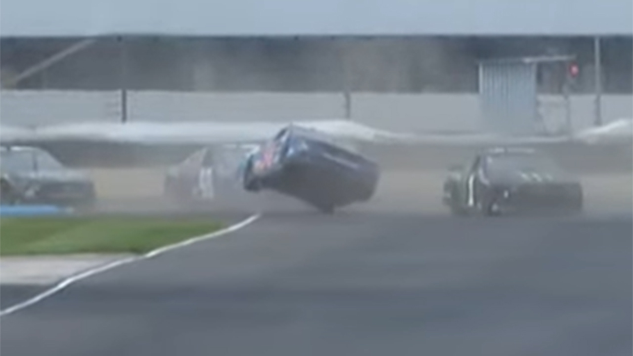 See it: Cars jump and wreck during NASCAR and Indycar Indianapolis races