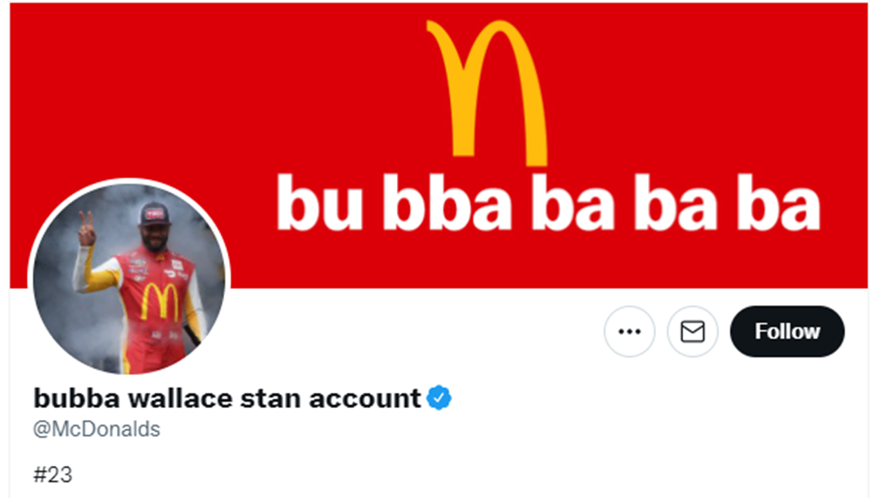 McDonald’s changed its Twitter handle to celebrate Bubba Wallace’s first win