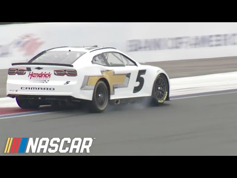 Pushing hard: Kyle Larson locks up his tires multiple times at the Roval | NASCAR