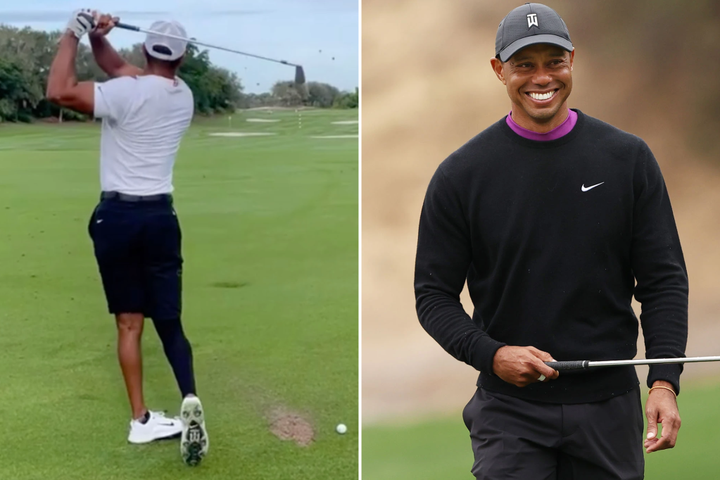 Tiger Woods hits golf balls in video 9 months after car crash: ‘Making progress’