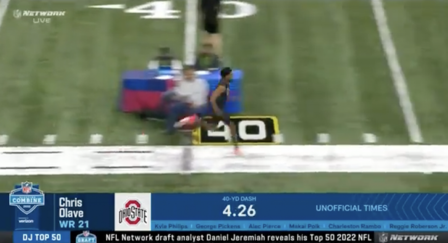 Watch Chris Olave Run a Blistering 4.26 Second 40-Yard Dash – Fastest Time in Ohio State History at NFL Comb