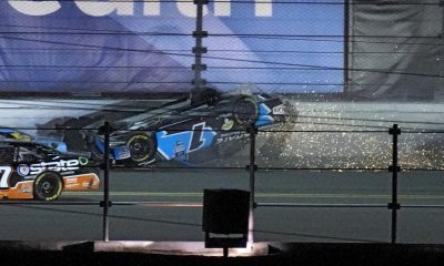 NASCAR Xfinity Series opener ends with Sam Mayer going from the lead to upside down in wild crash